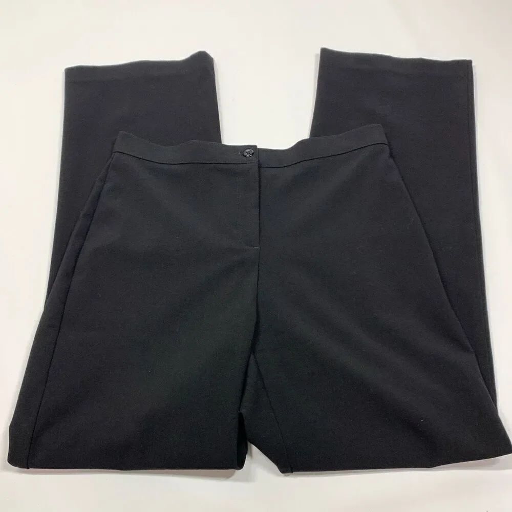 B1—David Dart Women's Mid-Rise Back Pleat Flat Front Dress Pants Black Size 10